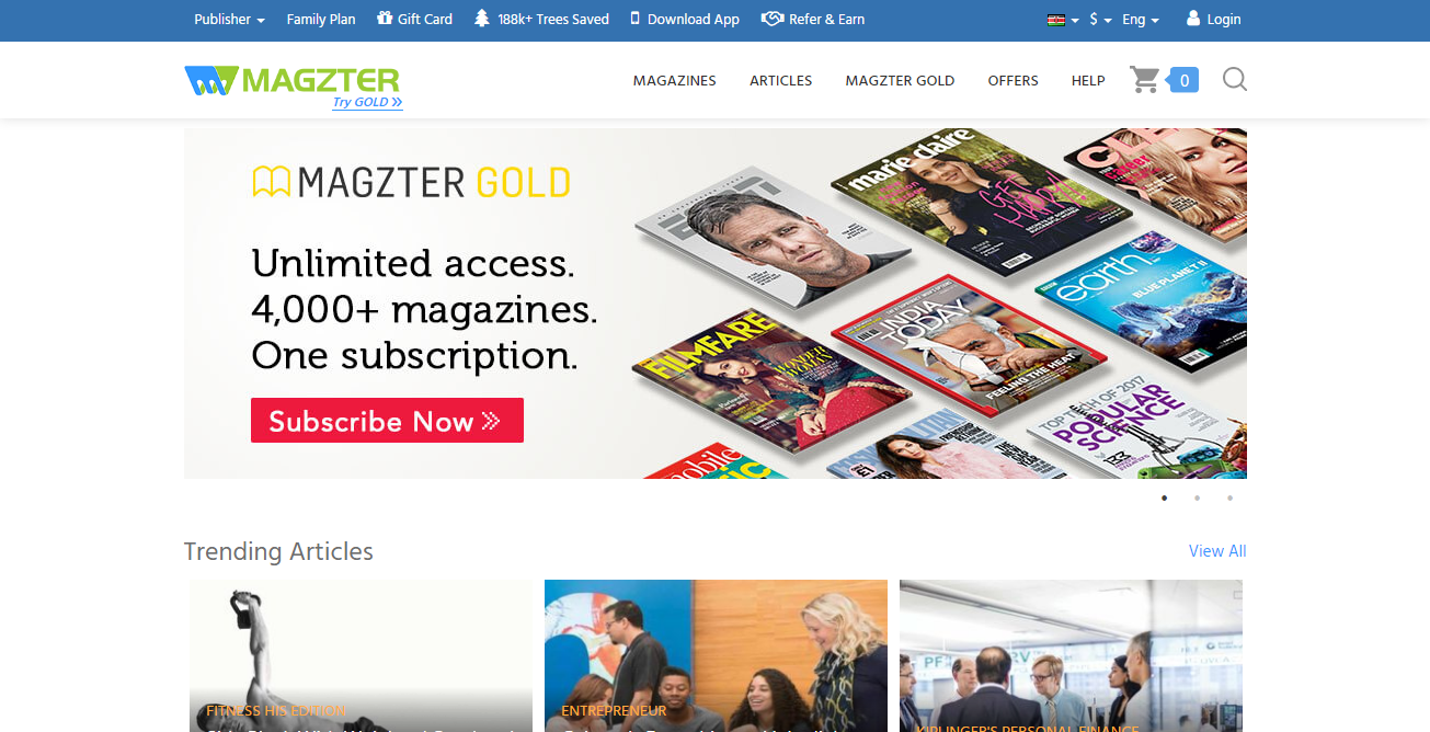 100 subscriptions site-Magzter